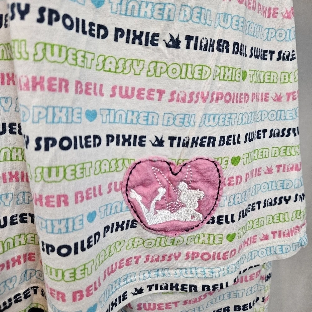 Disney Colorful Tinkerbell‎ Babydoll 2 Piece Pajama Set Size XS/S Women's C2